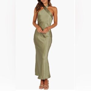 Petal & Pup One Shoulder Sage Dress